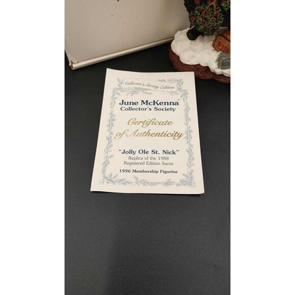 June McKenna 1996 Jolly Ole St. Nick Figurine COA Signed Collector's Society USA - Picture 11 of 12